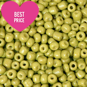 Glass seed beads 12/0 (2mm) Origano Green