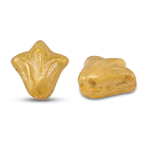 Czech Beads lily flower 9mm Transparent Gold