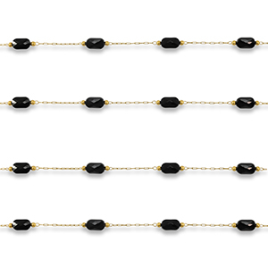 Stainless steel findings belcher chain oval Gold-Black