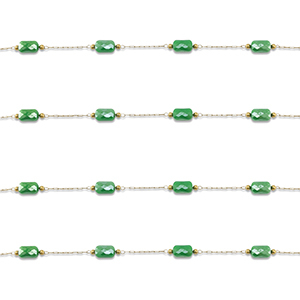 Stainless steel findings belcher chain oval Gold-Green