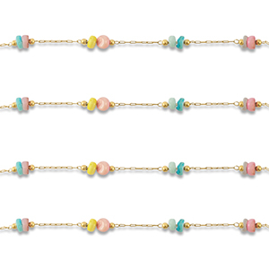 Stainless steel findings belcher chain disc Gold-Multicolour