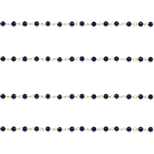 Stainless steel findings belcher chain round Gold-Dark Blue