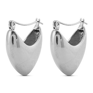 Stainless steel earrings / creoles heart Silver