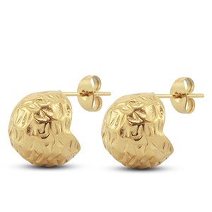 Stainless steel earrings / earpins round Gold