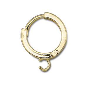 Brass TQ metal creole with loop Gold