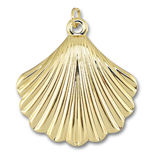 Brass TQ metal charms shell Gold