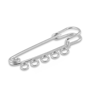 Metal findings ornamental pin with 5 loops Silver