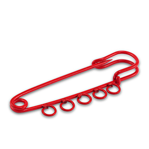 Colourful jewellery findings ornamental pin with 5 loops Red