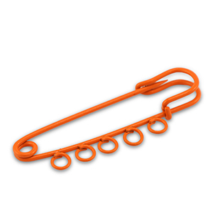 Colourful jewellery findings ornamental pin with 5 loops Orange