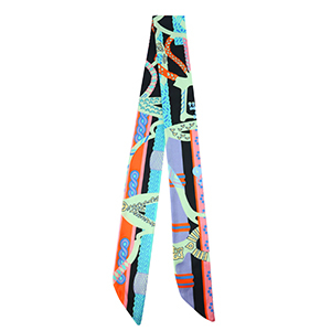 Bandana scarf with vibrant print Multicolour-Mint Green-Orange