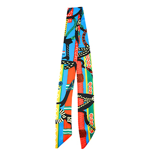 Bandana scarf with vibrant print Multicolour-Red-Blue
