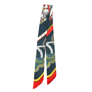 Bandana scarf with horse Dark Grey-Red-Yellow