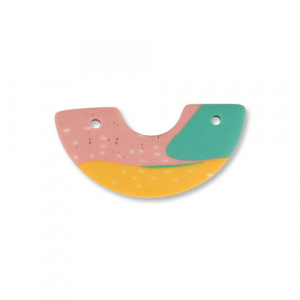 Polymer pendants arch Green-Pink-Ochre Yellow