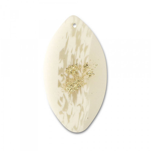 Polymer pendants leaf Off White-Beige-Gold