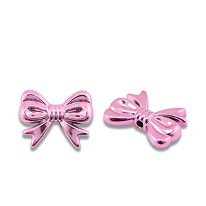 Metal-look beads bow Pink Metallic