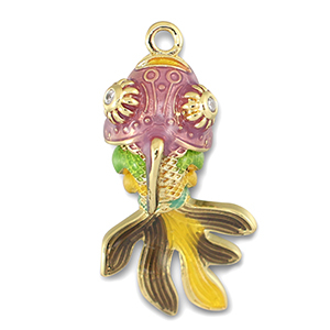 Metal charms fish Gold-Multicolour