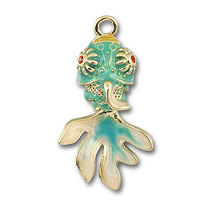 Metal charms fish Gold-Blue-White