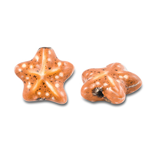 Beads ceramic starfish Orange