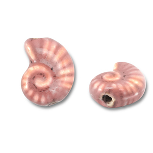 Beads ceramic shell Vintage Pink