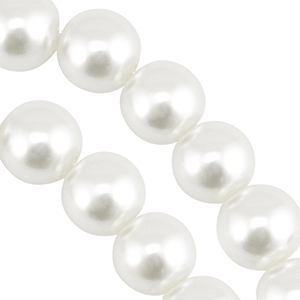 Glass pearls 16mm White