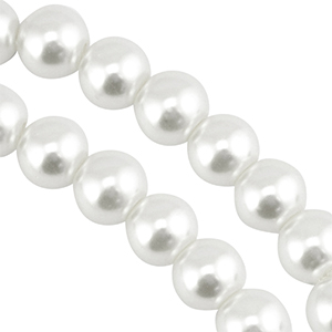 Glass pearls 12mm White