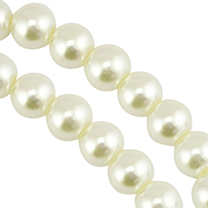 Glass pearls 10mm Off White