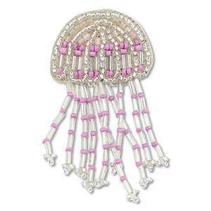 Brooches jellyfish Silverlined Transparent-Lilac