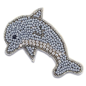 Brooches dolphin Grey-Silver