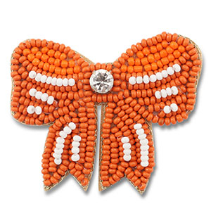 Brooches bow Orange-White