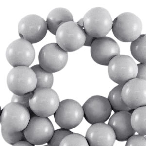 6 mm acrylic beads shiny Grey
