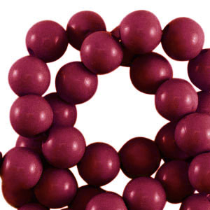 6 mm acrylic beads shiny Cherry Red