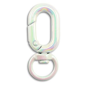 Colourful jewellery findings key chain oval White-AB coating