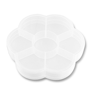 Jewellery display 7 compartment storage box flower Transparent