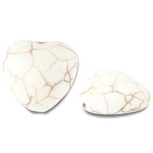 Beads Ceramic heart Off White