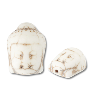 Beads Ceramic buddha Off White