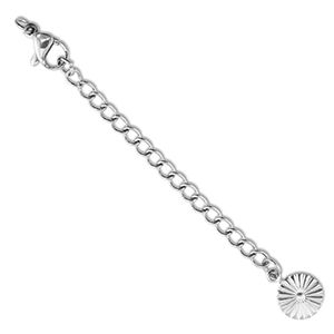 Stainless Steel findings extension chain set flower with lobster clasp Silver