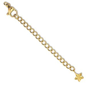 Stainless Steel findings extension chain set star with lobster clasp Gold