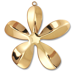 Stainless steel charms flower Gold