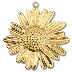 Stainless steel charms flower Gold