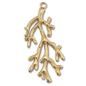 Stainless steel charms coral Gold
