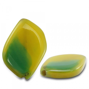 Natural stone beads Agate leaf Transparent Green-Brown