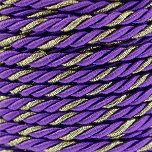 Trendy cord twisted 3mm Purple-Gold