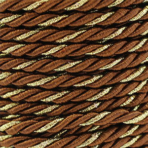 Trendy cord twisted 3mm Brown-Gold