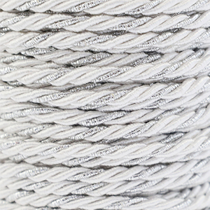 Trendy cord twisted 3mm White-Silver