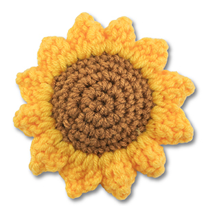Crochet sunflower Yellow-Brown