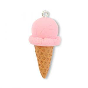 Resin pendants ice lolly Pink-Light Brown
