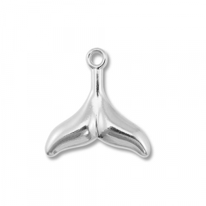 Stainless steel charms tail fin Silver