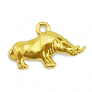 Stainless steel charms rhino Gold