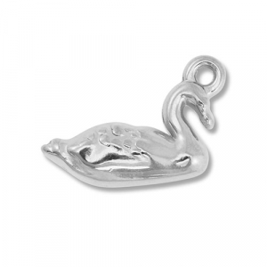 Stainless steel charms swan Silver