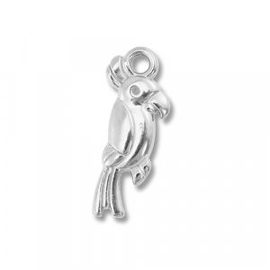 Stainless steel charms parrot Silver